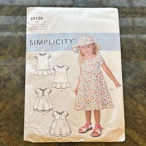 Simplicity S9126 infant/toddler Dress and Hat Pattern 1/2 1 2